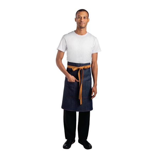 Southside Short Waist Apron Blue Denim 900mm Southside Short Waist Apron Blue Denim 900mm
