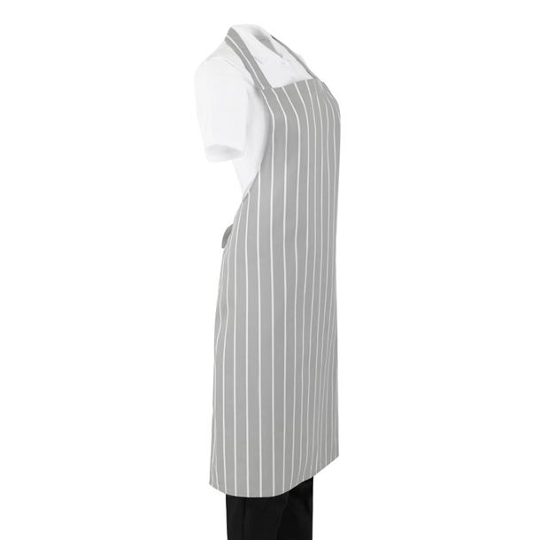 Whites Bib Apron Grey/White Butchers Stripe Whites Bib Apron Grey/White Butchers Stripe