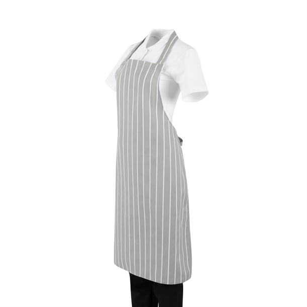 Whites Bib Apron Grey/White Butchers Stripe Whites Bib Apron Grey/White Butchers Stripe