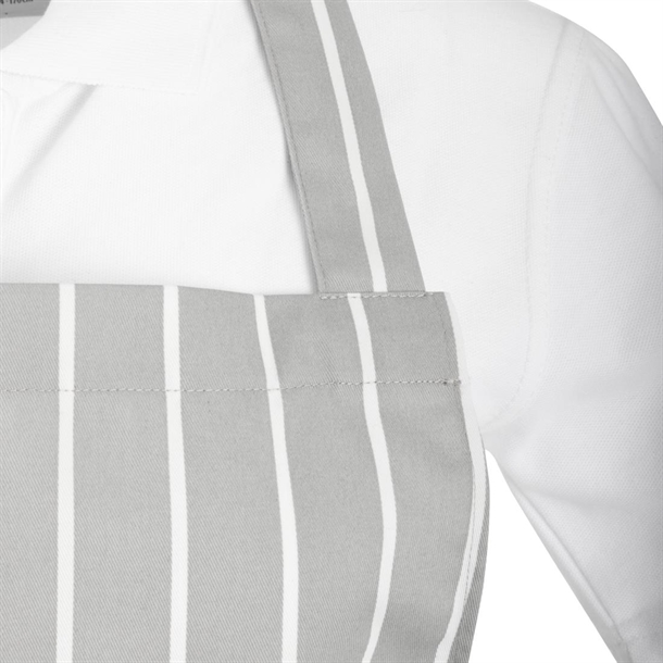 Whites Bib Apron Grey/White Butchers Stripe Whites Bib Apron Grey/White Butchers Stripe