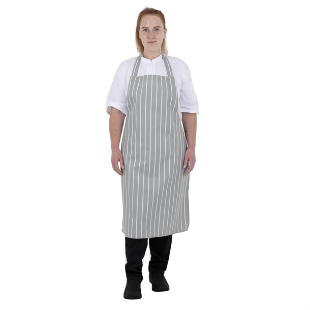 Whites Bib Apron Grey/White Butchers Stripe Whites Bib Apron Grey/White Butchers Stripe