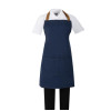 Southside Short Length Bib Apron Denim Blue with Tan Ties
