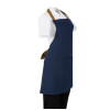 Southside Short Length Bib Apron Denim Blue with Tan Ties