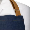 Southside Short Length Bib Apron Denim Blue with Tan Ties