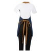Southside Short Length Bib Apron Denim Blue with Tan Ties