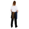Southside Short Length Bib Apron Denim Blue with Tan Ties
