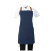 Southside Short Length X-Cross Back Bib Apron Denim Blue with Tan Ties Southside Short Length X-Cross Back Bib Apron Denim Blue with Tan Ties