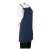 Southside Short Length X-Cross Back Bib Apron Denim Blue with Tan Ties Southside Short Length X-Cross Back Bib Apron Denim Blue with Tan Ties