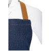 Southside Short Length X-Cross Back Bib Apron Denim Blue with Tan Ties Southside Short Length X-Cross Back Bib Apron Denim Blue with Tan Ties
