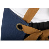 Southside Short Length X-Cross Back Bib Apron Denim Blue with Tan Ties Southside Short Length X-Cross Back Bib Apron Denim Blue with Tan Ties