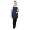 Southside Short Length X-Cross Back Bib Apron Denim Blue with Tan Ties Southside Short Length X-Cross Back Bib Apron Denim Blue with Tan Ties