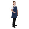 Southside Short Length X-Cross Back Bib Apron Denim Blue with Tan Ties Southside Short Length X-Cross Back Bib Apron Denim Blue with Tan Ties