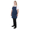 Southside Short Length X-Cross Back Bib Apron Denim Blue with Tan Ties Southside Short Length X-Cross Back Bib Apron Denim Blue with Tan Ties