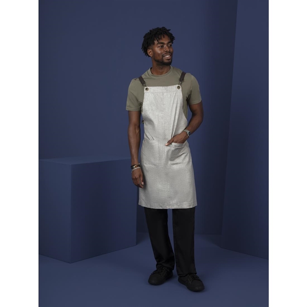 Southside Linen Blend Bib Apron Grey Southside Linen Blend Bib Apron Grey