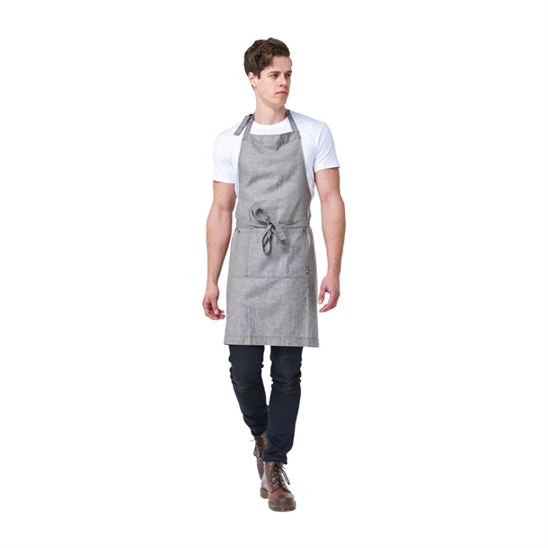 Urbanbar Clementine Linen Bib Apron Charcoal Urbanbar Clementine Linen Bib Apron Charcoal