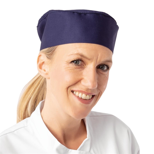 Whites Chefs Skull Cap Navy Blue