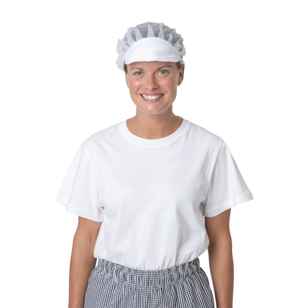 Whites Peaked Hair Net Hat White