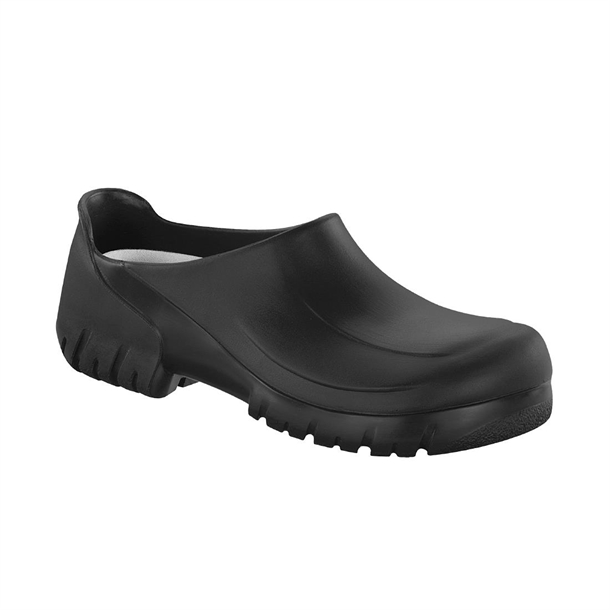 Birkenstock A640 Steel Cap Black Polyurethane Clogs