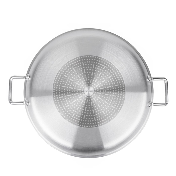 Vogue Aluminium Non-stick Teflon Platinum Plus Paella Pan 450mm