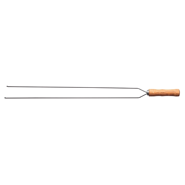 Tramontina Heavy Duty Duel Prong Stainless Steel Skewer Wood Handle 750mm