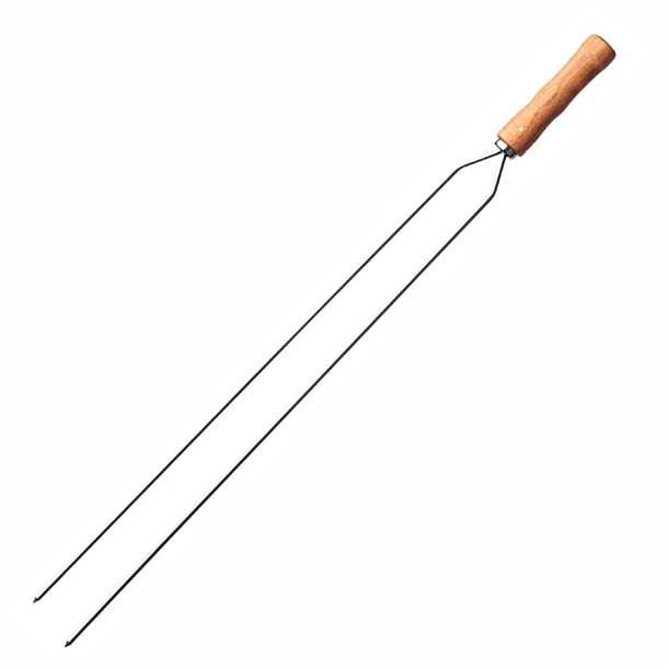 Tramontina Heavy Duty Duel Prong Stainless Steel Skewer Wood Handle 750mm