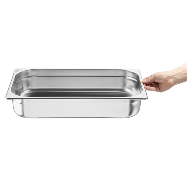 Nisbets Essentials Stainless Steel Gastronorm Tray 1/1 100mm ( 3 Pack) Nisbets Essentials Stainless Steel Gastronorm Tray 1/1 100mm ( 3 Pack)