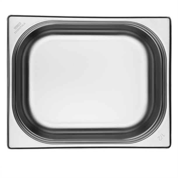 Nisbets Essentials Stainless Steel 1/2 Gastronorm Tray 100mm (3 Pack) Nisbets Essentials Stainless Steel 1/2 Gastronorm Tray 100mm (3 Pack)