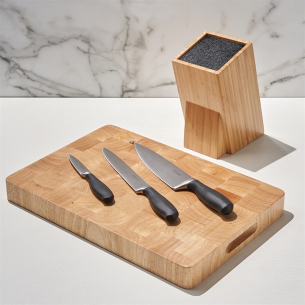 Vogue Prep Like a Pro 3-Piece Knife Set with Knife Block