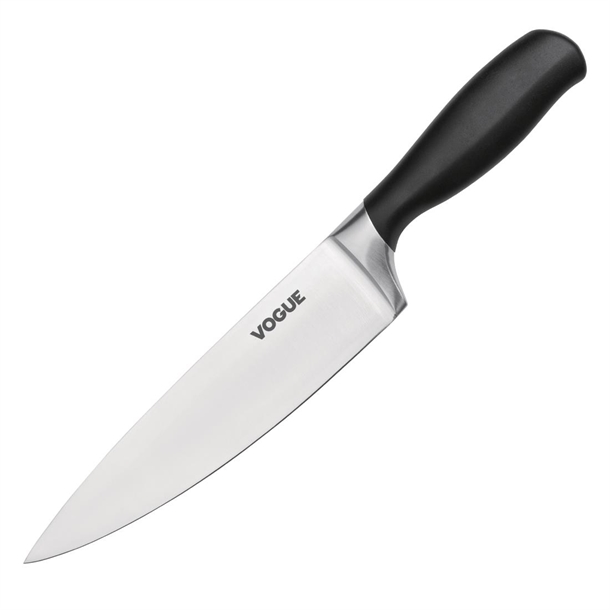 Vogue Soft Grip Chefs Knife Black 200mm Vogue Soft Grip Chefs Knife Black 200mm