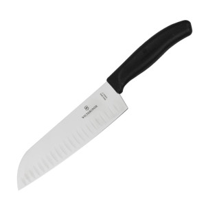 Victorinox Santoku Knife Black Scalloped Edge 171mm