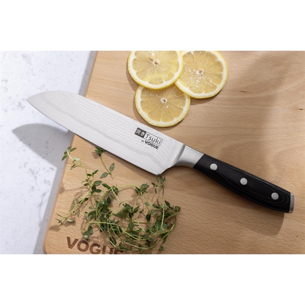 Vogue Tsuki Series 7 Santoku Knife Black 175mm