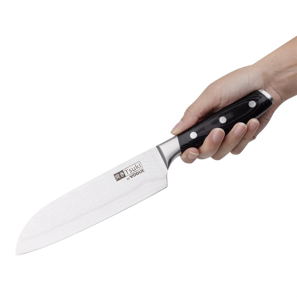 Vogue Tsuki Series 7 Santoku Knife Black 175mm