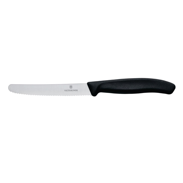 Victorinox Wavy Edge Steak and Tomato Knife Black 110mm