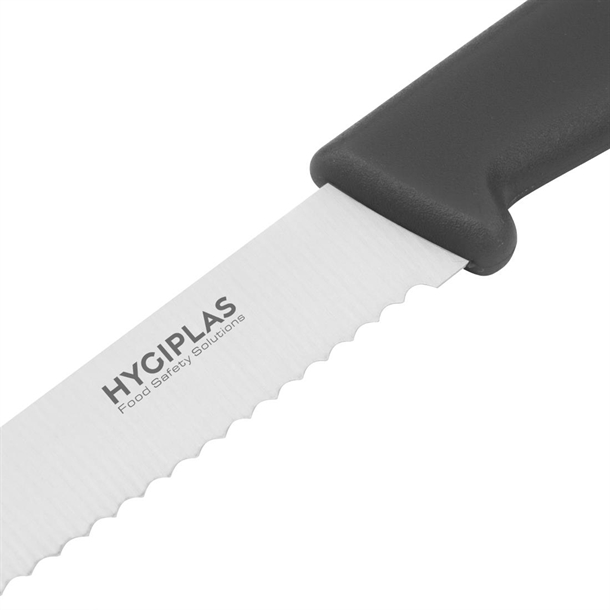 Hygiplas Serrated Tomato Knife Black 105mm