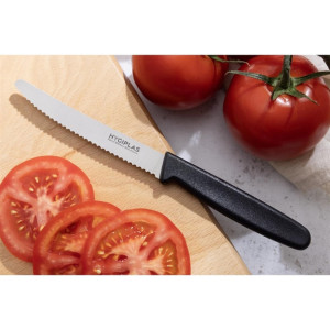 Hygiplas Serrated Tomato Knife Black 105mm
