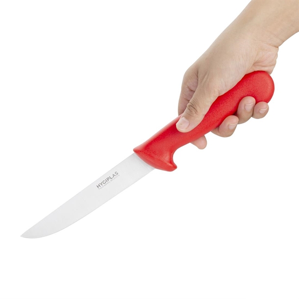 Hygiplas Stiff Blade Boning Knife Red 150mm