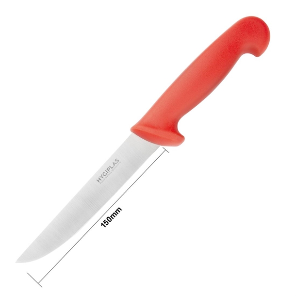 Hygiplas Stiff Blade Boning Knife Red 150mm