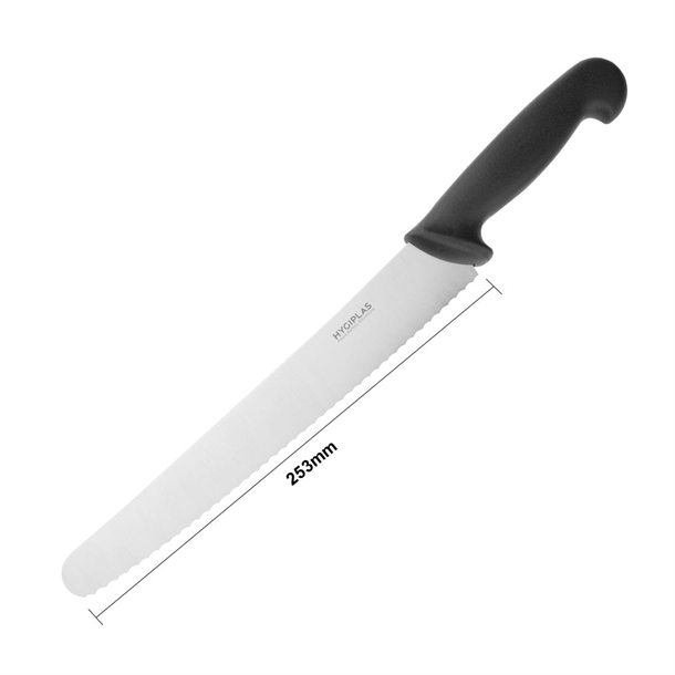 Hygiplas Serrated Pastry Knife Black 255mm