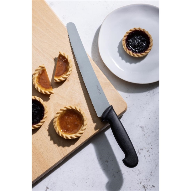 Hygiplas Serrated Pastry Knife Black 255mm