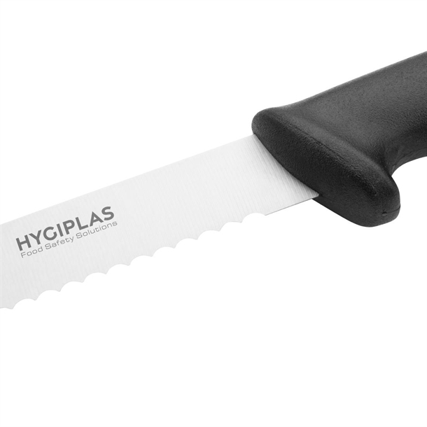 Hygiplas Serrated Slicer Black Knife 250mm