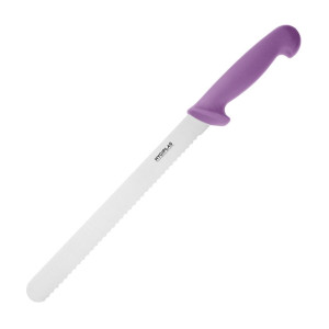 Hygiplas Slicer Serrated Purple Knife 250mm