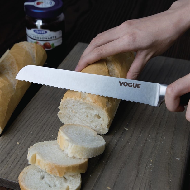 Vogue Soft Grip Bread Knife Black 200mm Vogue Soft Grip Bread Knife Black 200mm