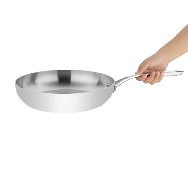Vogue Stainless Steel & Aluminium Tri-Wall Frying Pan 280mm Vogue Stainless Steel & Aluminium Tri-Wall Frying Pan 280mm