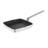 Vogue Aluminium Square Non-Stick Teflon Ribbed Skillet Pan 240mm