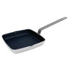 Vogue Aluminium Square Non-Stick Teflon Ribbed Skillet Pan 240mm
