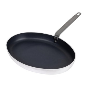 Vogue Aluminium Non-stick Teflon Platinum Plus Oval Frying Pan 40cm