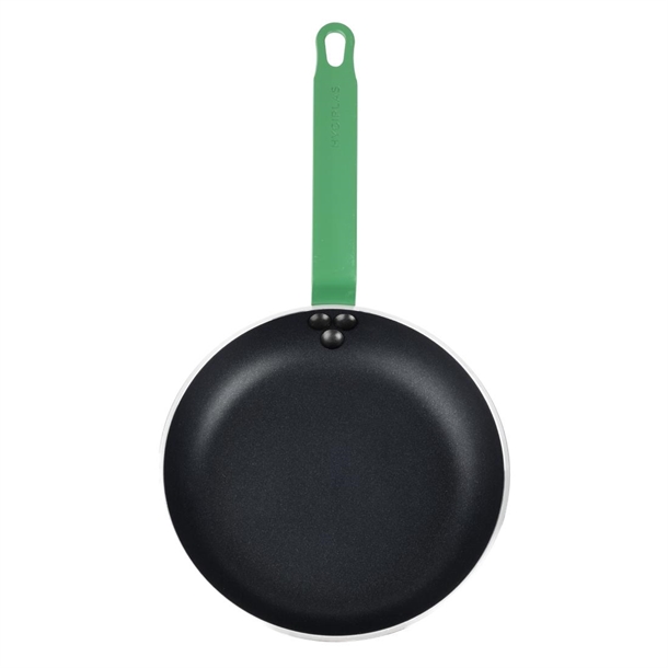 Hygiplas Aluminium Non-stick Teflon Platinum Plus Frying Pan with Green Handle 240mm