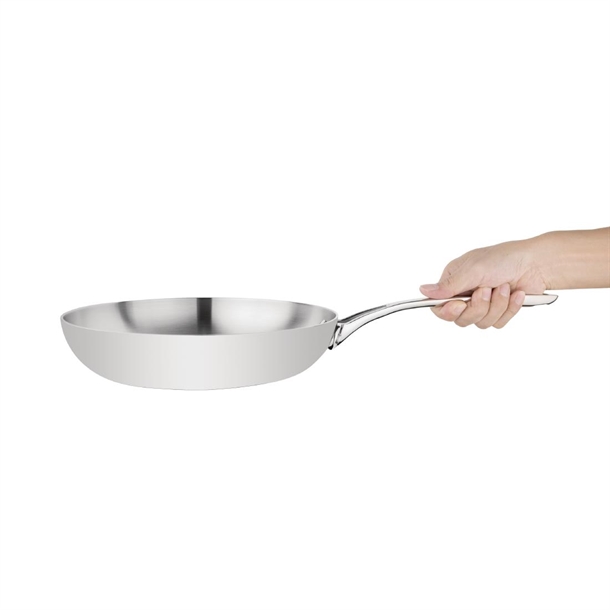 Vogue Stainless Steel & Aluminium Tri-Wall Frying Pan 240mm Vogue Stainless Steel & Aluminium Tri-Wall Frying Pan 240mm