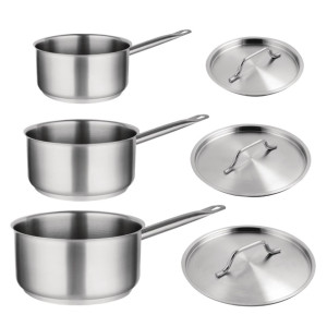Special Offer Vogue Stainless Steel Saucepan Set (3 Pack)