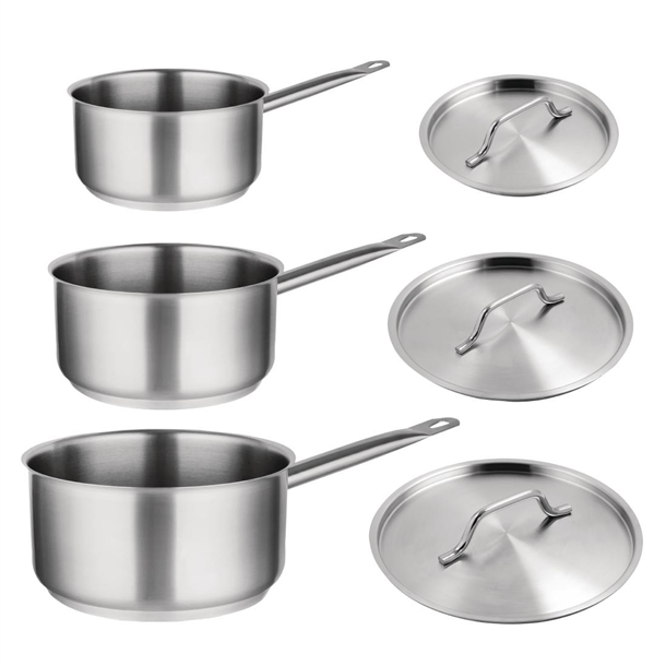 Special Offer Vogue Stainless Steel Saucepan Set (3 Pack) Special Offer Vogue Stainless Steel Saucepan Set (3 Pack)